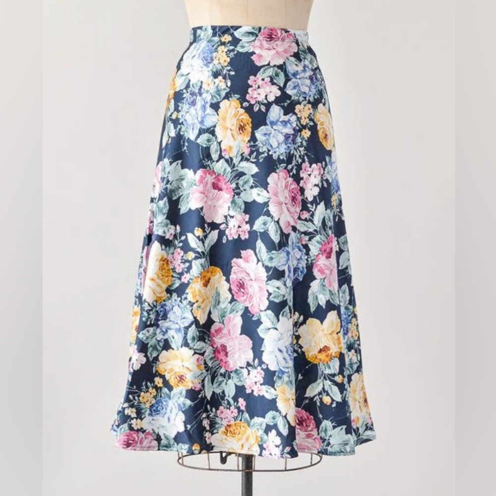 Les Amis Floral Midi Skirt - Size M